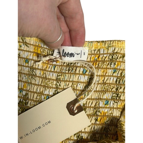 In Loom V-Neck Smocked Flutter Sleeve Mini Dress S Cottagecore Fairy Boho - Picture 7 of 8